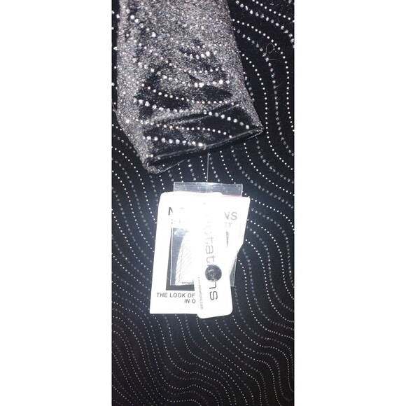 NWT Sz Small Notations Pullover 2-Fer Top Long Sleeve Black Velour Sparkle - Picture 6 of 8